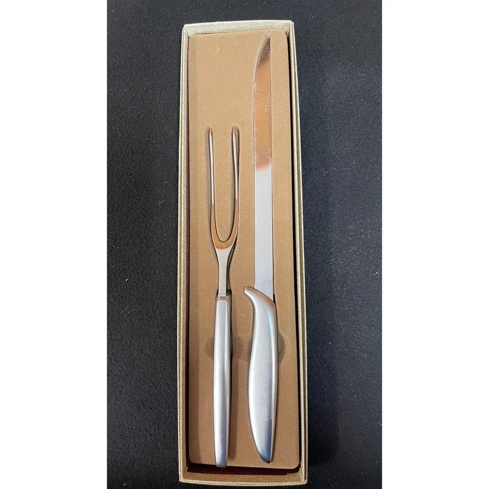 Vintage Gerber USA Legendary Blades Siegfried Carving Set Knife & Meat Fork